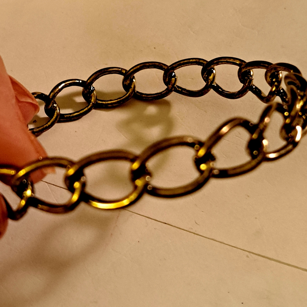 Elegant Open Gold Tone Chain Bangle Bracelet Top One